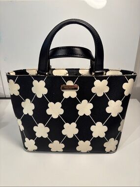 kate spade Black & Cream Floral Grid Tote